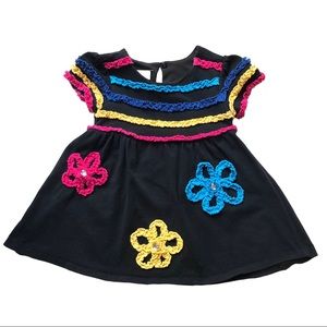 Bonnie Baby Rhinestone Rainbow Flower Dress